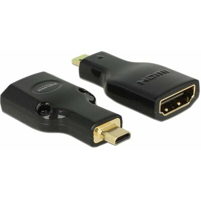 Delock adapter HDMI Micro-D(M)->HDMI(F) High Speed HDMI Ethernet 4k 65664