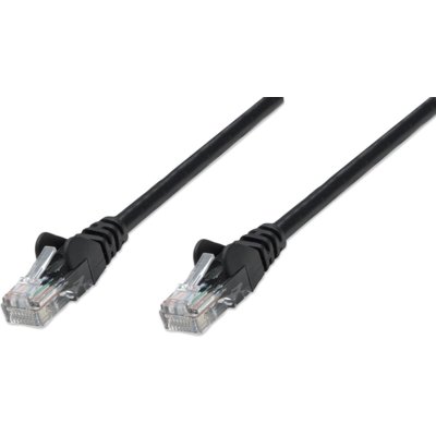 Intellinet patch cord RJ45, kat. 5e UTP, 50 cm, czarny, 100% miedź 318143