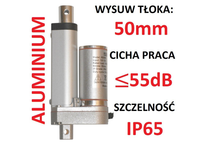 SIŁOWNIK ELEKTRYCZNY 24V SILNIK LINIOWY 50mm 450N