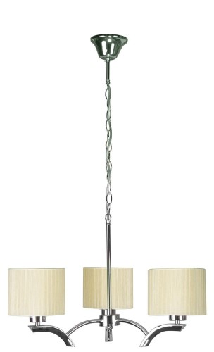 Candellux Salonowy Żyrandol abażurowy LAMPA nowoczesna OPRAWA wisząca DRAGA 33-04208 Chrom ecru