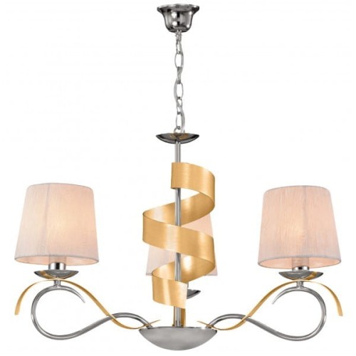 Candellux DENIS Lampa wisząca Żyrandol Chrom/złoty 3x40W E14 33-23421