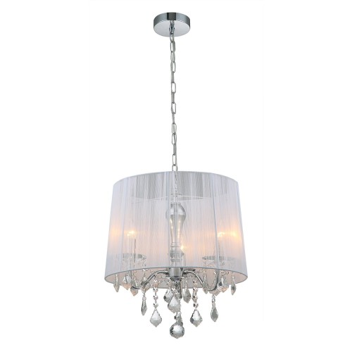 Italux Żyrandol Cornelia 3 Biały organza MDM-2572/3 W