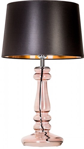 4concepts Stojąca LAMPKA sypialniana PETIT TRIANON TRANSPARENT COPPER L051461260 abażurowa LAMPA klasyczna czarna L051461260