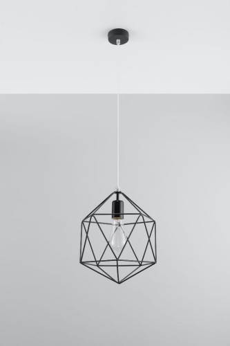 Sollux Lighting Industrialna LAMPA wisząca SL.290 druciana OPRAWA zwis metalowy drut biały