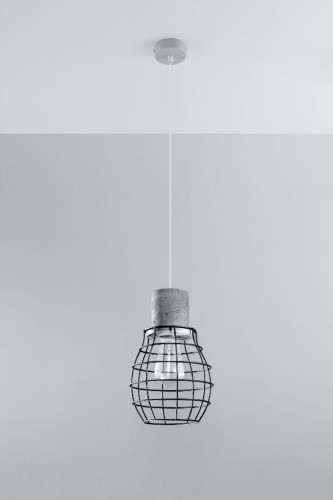 Sollux Lighting Industrialna LAMPA wisząca SL.285 druciana OPRAWA zwis drut cement beton czarny szary