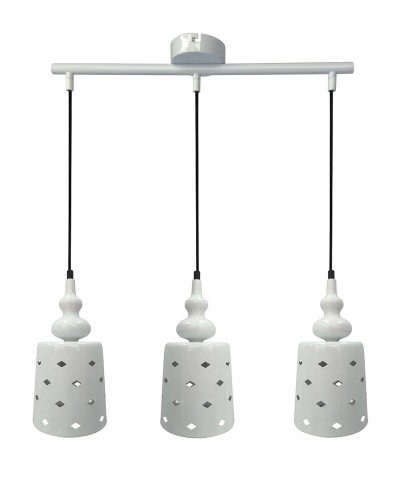 Candellux LAMPA wisząca HAMP 33-51943 metalowa OPRAWA listwa wzorki biała