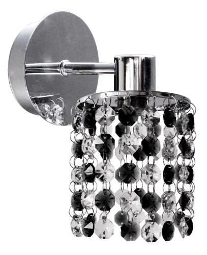 Candellux ROYAL KINKIET 1X40W G9 Chrom KRYSZTAŁKI CZARNE 21-36240