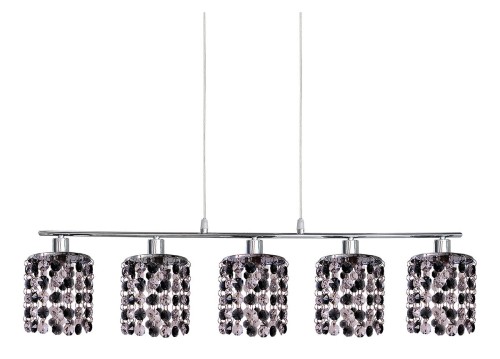 Candellux ROYAL LAMPA WISZĄCA 5X40W G9 Chrom KRYSZTAŁKI CZARNE 35-35724