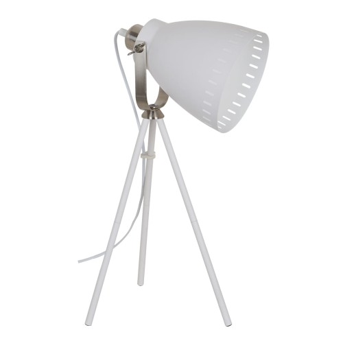Italux Sztalugowa LAMPKA biurkowa FRANKLIN ML-HN2278-WH+S.NICK stołowa LAMPA stojąca na trójnogu biała ML-HN2278-WH+S.NICK
