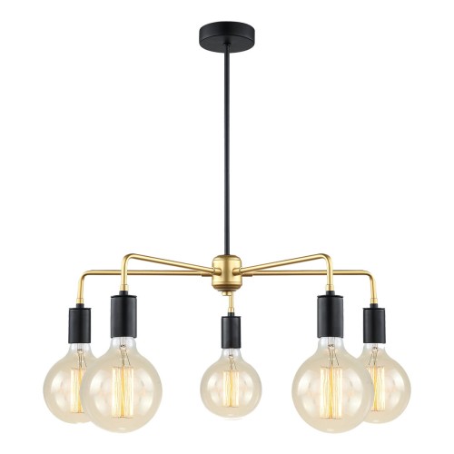 Italux MALENE MDM3386/5 BK+GD lampa wisząca złota MDM3386/5 BK+GD