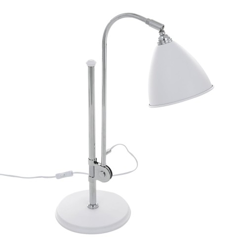 top Italux Stojąca LAMPKA biurkowa EVATO MTE2062/1C-WH stołowa LAMPA gabinetowa na regulowanym wysięgniku chrom biała