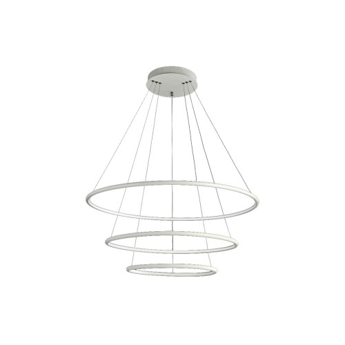 Milagro LAMPA wisząca ORION 503 futurystyczna OPRAWA zwis LED 99W okręgi pierścienie rings białe 503