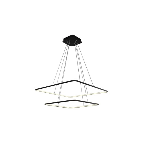 Milagro LAMPA wisząca NIX BLACK 518 kwadratowa OPRAWA zwis LED 50W squares czarny 518