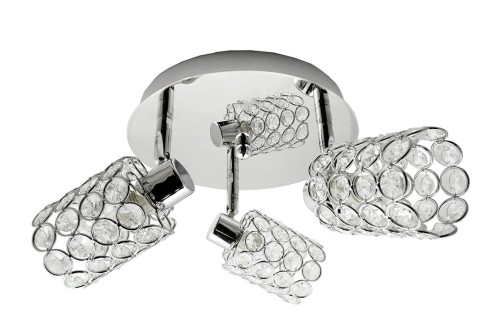 Candellux YORK Plafon 3X40W G9 Chrom KRYSZTAŁKI PRZEŹROCZYSTE 98-00125