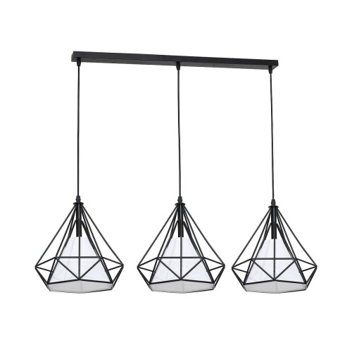Lampa wisząca Triangolo 3 x 60W E27 IP20 czarno-biała 162