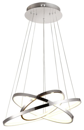 Candellux LAMPA wisząca LUNE 33-64738 futurystyczna OPRAWA zwis LED 60W pierścienie rings chrom 33-64738