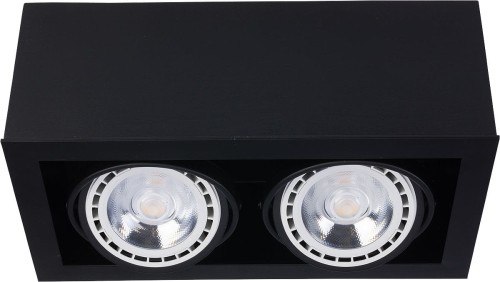 Plafon oprawa sufitowa lampa spot Nowodvorski Box II 2x75W GU10 ES111 czarny 9470