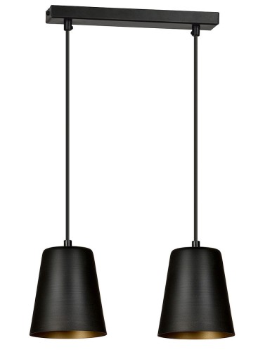 Emibig Milagro lampa wisząca 2-punktowa czarna/złota 415/2 415/2
