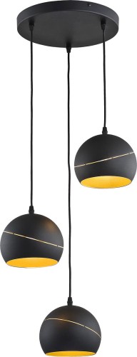 Фото - Люстра / світильник TK Lighting Lampa wisząca 3PŁ YODA BLACK ORBIT 2082 