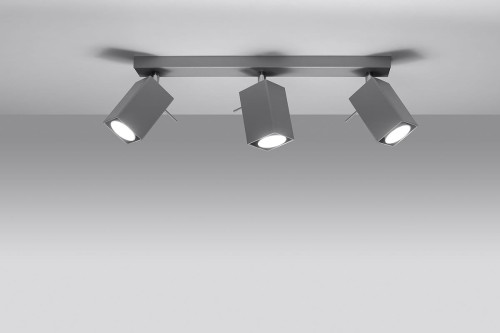Sollux Lighting Lampa plafon Merida 3, szara, 3x40 W