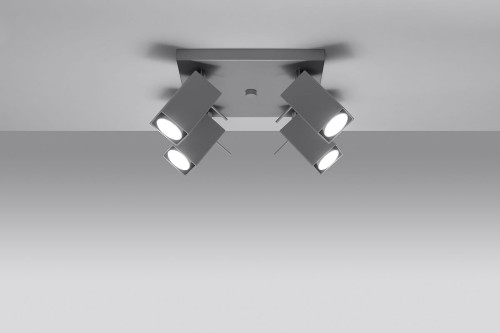 Sollux Lighting Lampa plafon Merida 4, szara, 4x40 W