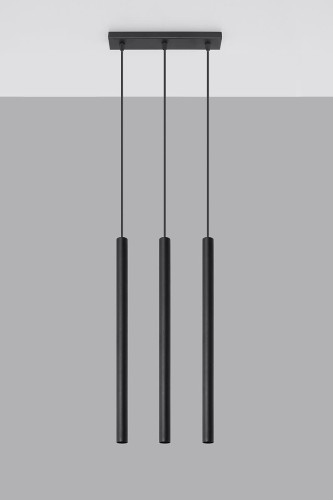Sollux Lighting Lampa wisząca PASTELO 3 czarna
