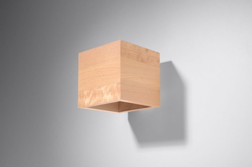 Sollux Lighting Kinkiet QUAD naturalne drewno PEACH PUFF