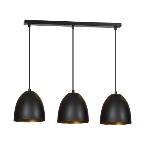 Emibig Lenox lampa wisząca 3-punktowa czarna/złota 410/3 410/3