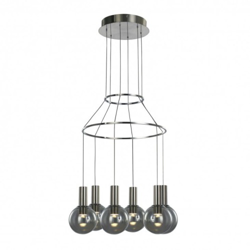 Italux LAMPA wisząca ARIA MD17012002-6A zwieszana OPRAWA minimalistyczna LED 40W szklane kule balls przydymione MD17012002-6A