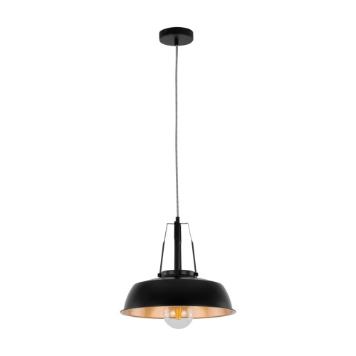 Italux Lampa wisząca Paloma MDM-3619 1M BK+GD czarny czarny złoty MDM-3619/1M BK+GD