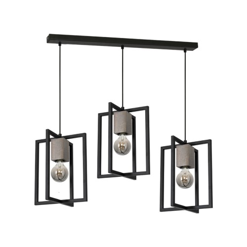 Milagro Lampa wisząca zwis Ralph 3x60W E27 czarny/brąz MLP3712