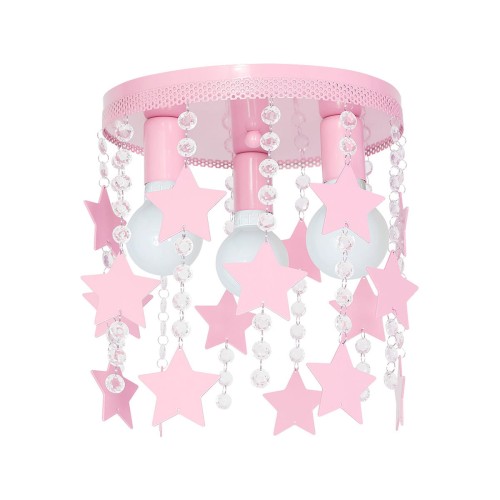 Milagro Plafon LAMPA sufitowa STAR 1128 natynkowa OPRAWA do pokoju dziecięcego gwiazdki crystal jasnoróżowe 1128