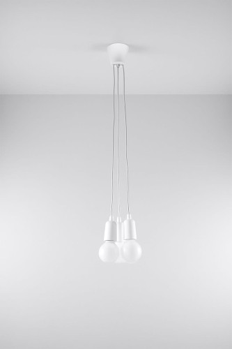 Sollux Lighting Lampa wisząca DIEGO 3 biała NICKEL