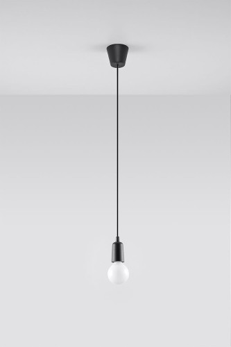 Sollux Lighting Lampa wisząca DIEGO 1 czarna NICKEL