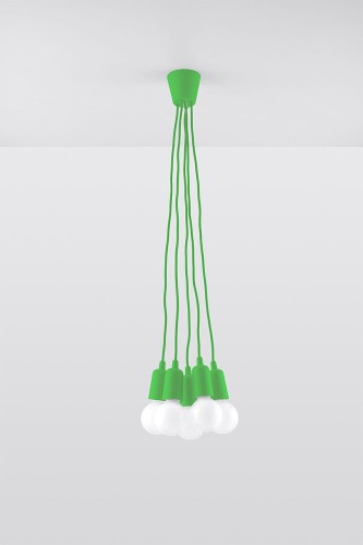 Sollux Lighting Lampa wisząca DIEGO 5 zielony SL.0583