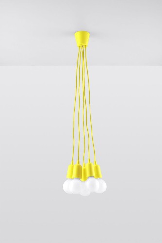 Sollux Lighting Lampa wisząca DIEGO 5 żółta SL.0580