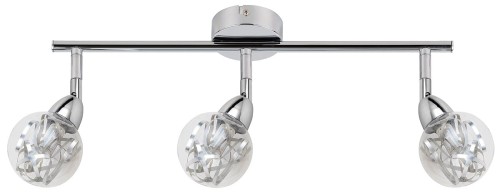 Candellux BOLO LAMPA SUFITOWA LISTWA 3X6W LED SMD GŁÓWKA OKRĄGŁA 1E Z PRZEGUBEM KLOSZ WYMIENNY KD SYSTEM CHROM/BEZBARWNY