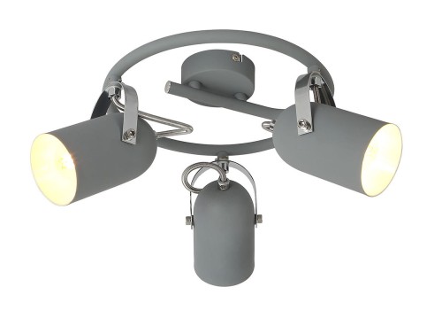 Candellux Plafon LAMPA sufitowa GRAY 98-66497 okrągła OPRAWA natynkowa SPOT regulowane reflektorki szare 98-66497