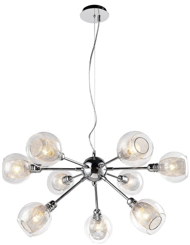 Candellux LAMPA wisząca DIXI 39-65018 szklana OPRAWA kule metalowe siatki chrom przezroczyste 39-65018
