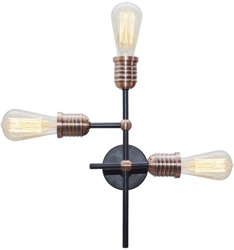 Candellux Plafon LAMPA sufitowa KIRIMU 33-66893 ścienna OPRAWA industialna żarówki bulbs loft czarna 33-66893