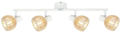 Candellux Lampa sufitowa reflektorek ATARRI LISTWA 4X25W E14 BIAŁY+DREWNO 94-68101
