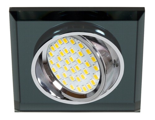 Candellux Lighting czarne oczko halogenowe SSU-13 CH/BK 2263809 kwadratowa oprawa do wpuszczenia szklana 2263809