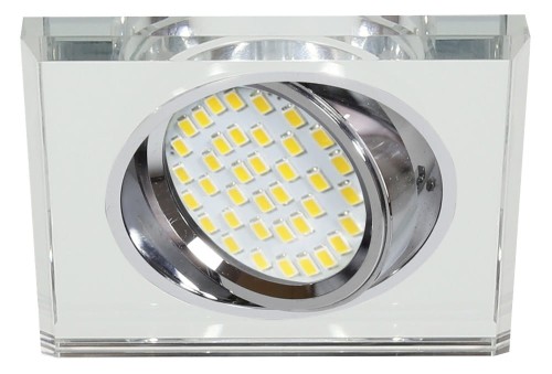 Candellux Lighting kwadratowe oczko sufitowe SSU-13 CH/WH 2263069 wpuszczane do sufitu szkło transparentne 2263069
