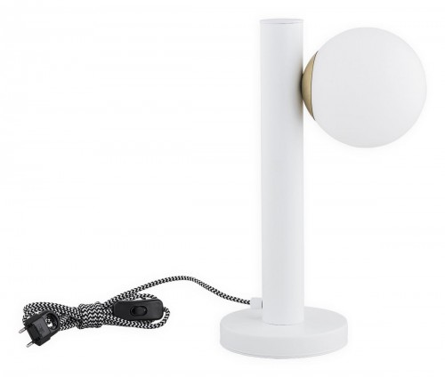 Lemir Lampa stołowa Ente BIA 1x60W biały matowy + patyna O2818 L1 BIA