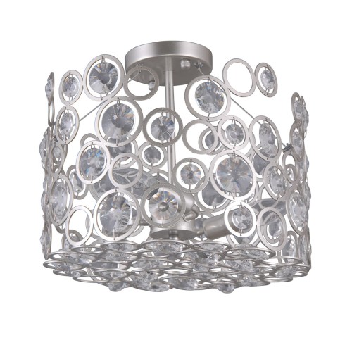 Italux Plafon LAMPA sufitowa NARDO PNPL-33064-3-CH.S okrągła OPRAWA metalowa z kryształami crystal glamour srebrna szampańska PNPL-33064-3-CH.S