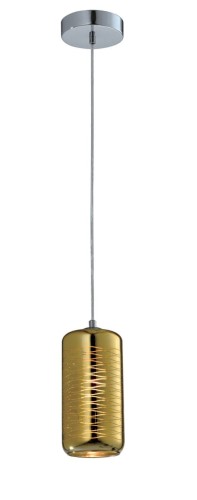 Auhilon LAMPA wisząca SINA MD12108-1FG szklana OPRAWA zwis loft tuba złoto