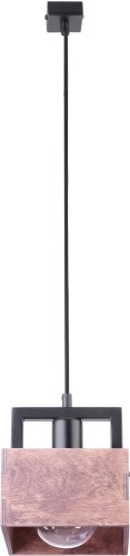 Sigma DAKOTA 31750 drewniany zwis pojedynczy lampa wisząca czarno-brązowa nad stolik