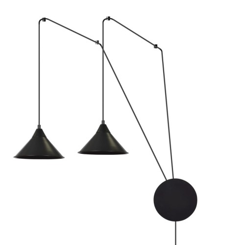 Emibig Abramo lampa wisząca 2-punktowa czarna 160/2