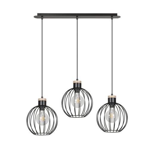 Emibig Barbado lampa wisząca 3-punktowa czarna 754/3 754/3