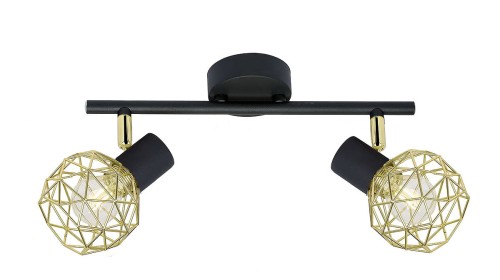 Candellux Lampa sufitowa reflektorek ACROBAT PLAFON LISTWA 2X40W E14 CZARNY KLOSZ ZŁOTY 92-66336